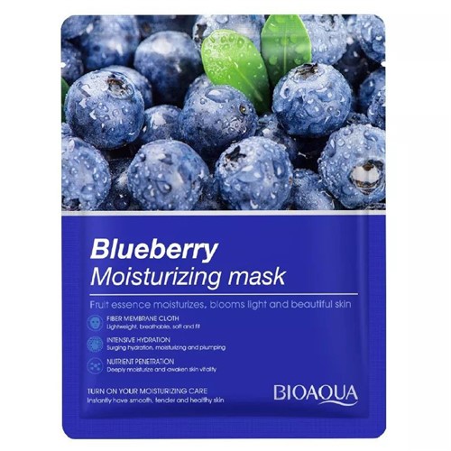 ماسک صورت ورقه ای زغال اخته (بلوبری) بیواکوا BIOAQUA