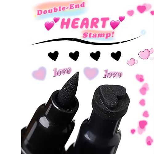 خط چشم ماژیکی دوطرفه مهردار قلبی 