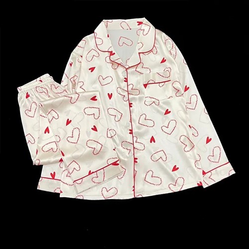 ست لباس خواب قلب قلبی قرمز 