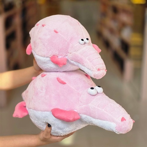 عروسک تمساح چاق صورتی کیوت