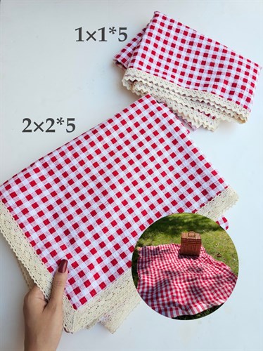 زیرانداز و رومیزی چهارخونه